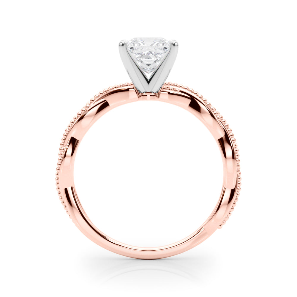 Anastasia Twisted Vine Princess Diamond Solitaire Engagement Ring-VIRABYANI